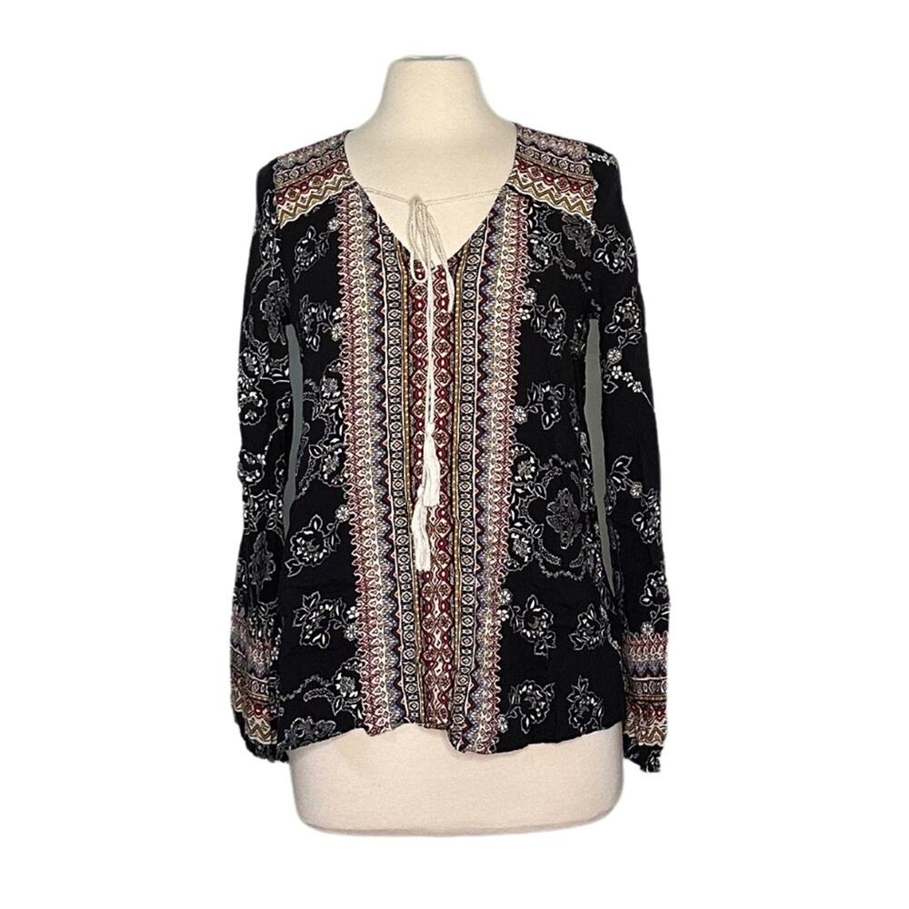 Blu Pepper Boho Black Patterned Lightweight Floral Western Free Spirit ST18